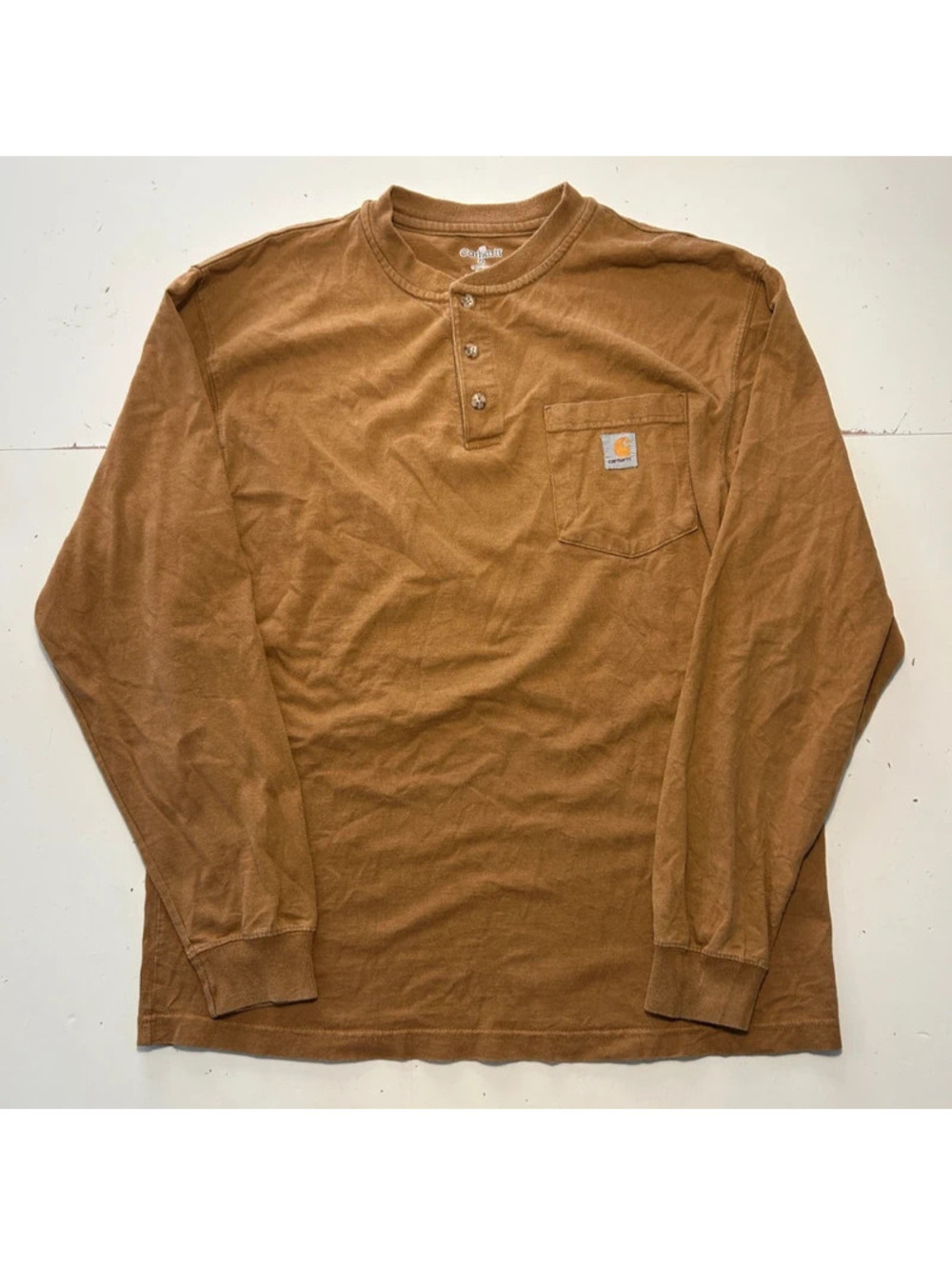 Carhartt K128 Brown Henley Size M